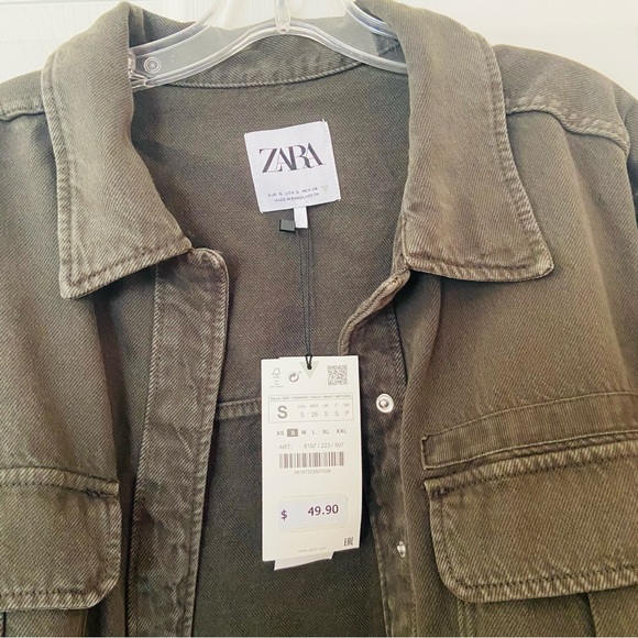 Zara Grey oversized denim jean jacket
shacket shirt overshirt cargo jacket - Picture 2 of 7